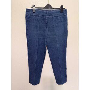 Alfred Dunner Pull on Denim Jeans Blue Faux Pockets Womans 12P